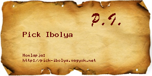 Pick Ibolya névjegykártya